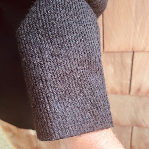 Caroline Morgan Wrap Black One Button Cardigan Jacket Size 12 Gray DoubleCollar - Picture 6 of 11